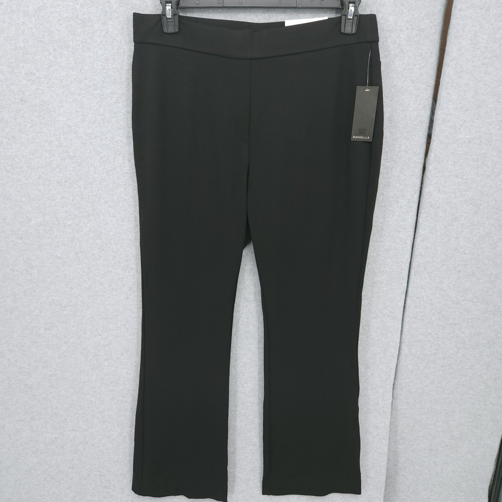 Rafaella Ponte Knit Bootcut High Rise Pull On Black Dress Pants Womens Size 14P